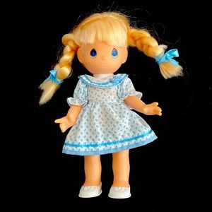 Precious Moments 1992 11” Vinyl Doll with doll hair blonde braids